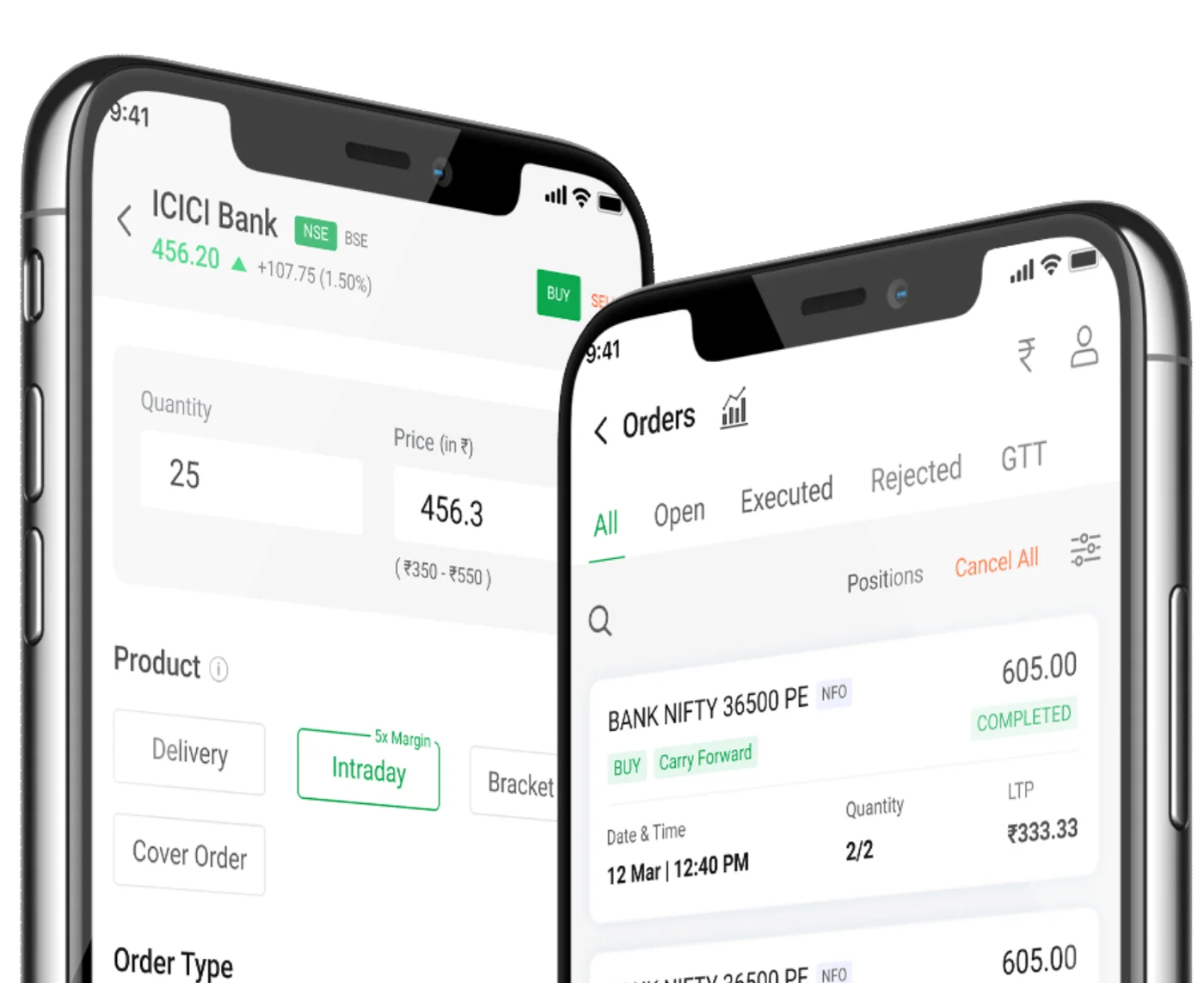 Advanced order types mockup